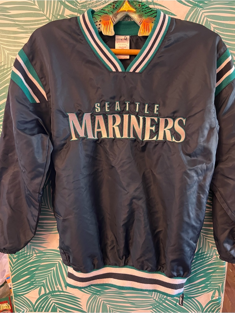 Vintage Genuine Merchandise Navy Seattle Mariners lined windbreak kids Sz 14/16